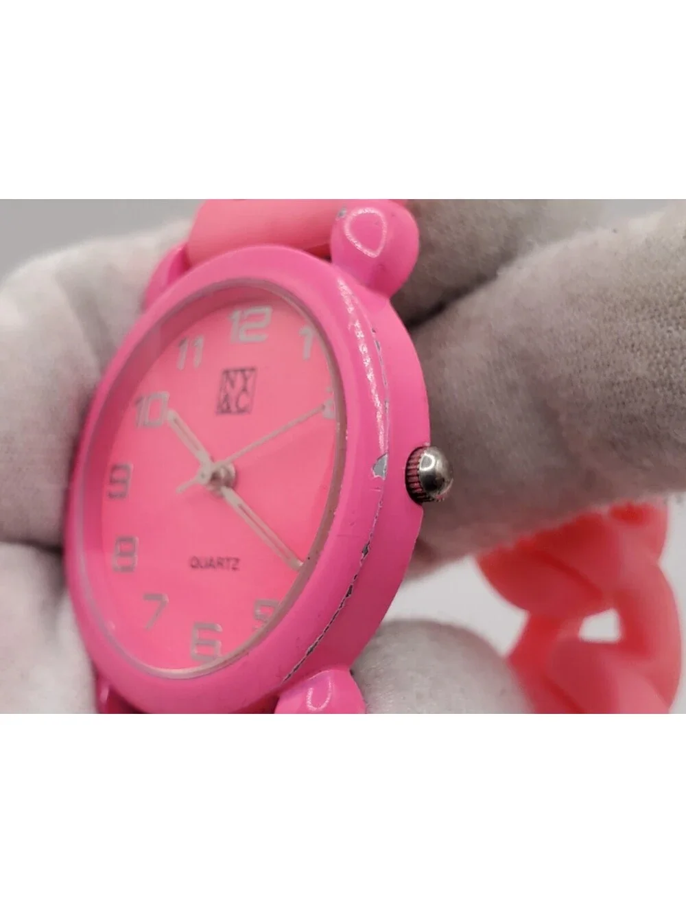 NY&C Watch Women 34mm Pink Round Dial New Battery